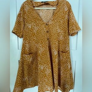 Missguided Orange Polka dot skater dress